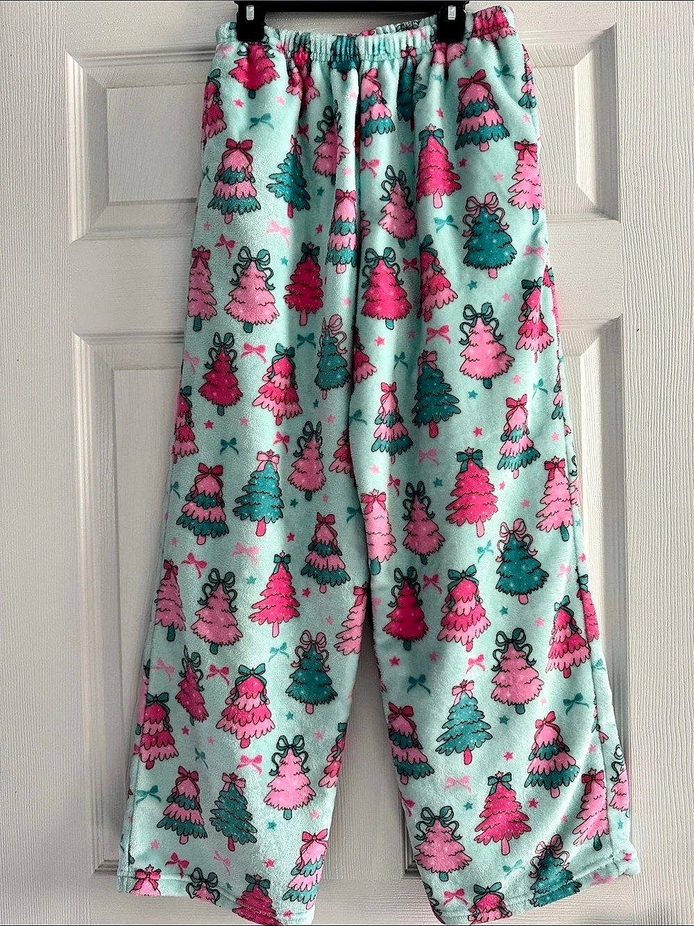 Iscream Christmas Tree Fleece Pants girls 14  Like New worncw once